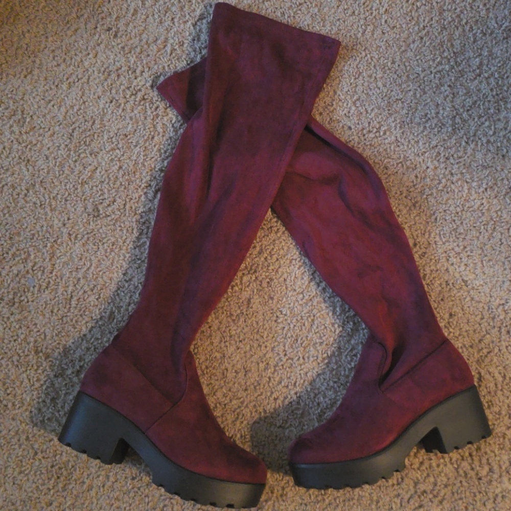 Knee High Burgundy boots